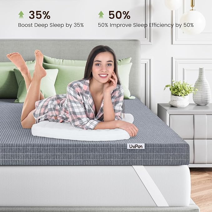 3 Inch Firm King Mattress Topper with Cooling Gel & Bamboo Charcoal, Firm King Memory Foam Mattress Topper for Pain Pressure Relief, CertiPUR-US Certified, Removable Cover