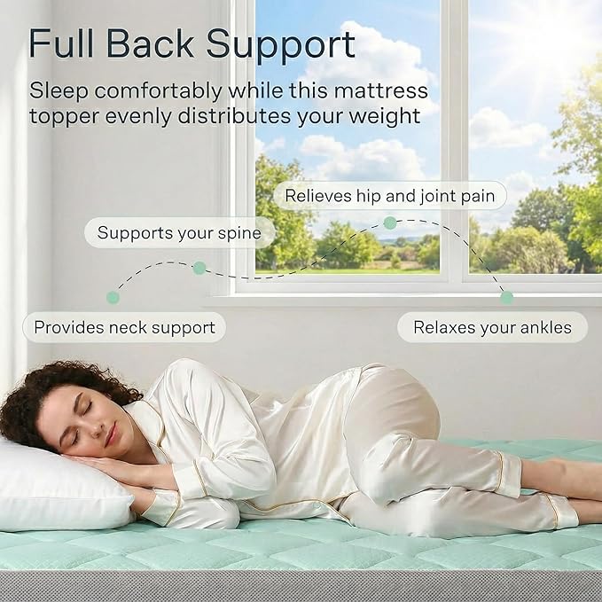 Novilla 4 Inch Dual Layer Memory Foam Mattress Topper, 2 Inch Gel Memory Foam and 2 Inch Cooling Down-Alternative Mattress Pad Cover for Back Pain, Breathable & Certi-Safe, Twin