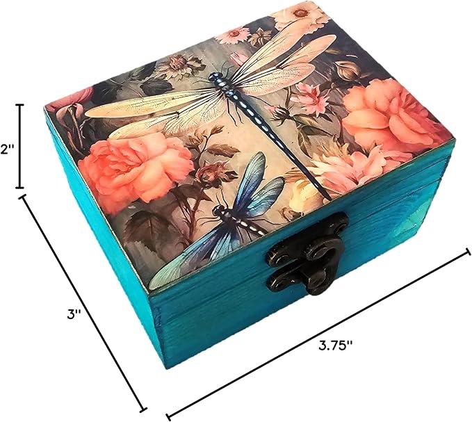 Trinket Box Small Jewelry Keepsake Box | Earrings Necklace Storage Box for Girls Women | Gift Idea Valentine's Day, Birthday Christmas, Weddings, Animals Ornaments for Home Décor (Dragonfly) - Image 8