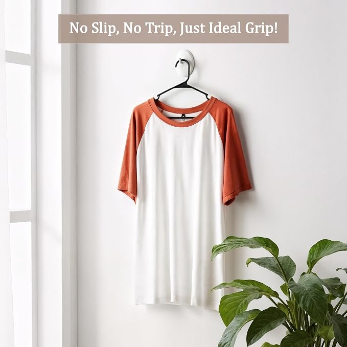 Utopia Home Plastic Hangers 50 Pack, Space-Saving Clothes Hangers with Non-Slip Shoulder Grooves for Strappy Clothes, Ideal for Home Closet Organization and Warddrobe Solutions (Black) - Image 8