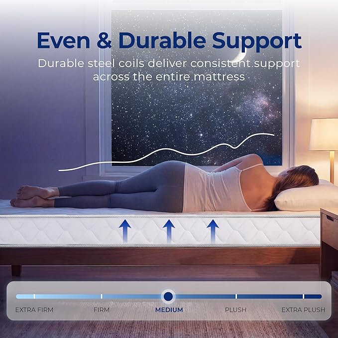 Neo Sleep Full Size Mattress, 8 Inch Hybrid Comfort & Supportive Mattress in a Box, Cooling Gel Memory Foam and Spring with Pressure Relief, CertiPUR-US Certified