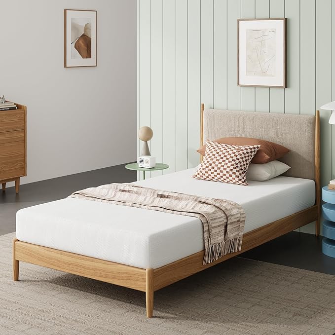 Novilla Twin Bed Mattress, 8 Inch Twin Size Mattress with Gel Memory Foam for Cooling Night Sleep, Pressure Relief & Comfort Sleep, CertiPUR-US Certified, White