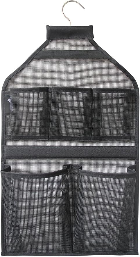MISSLO Bathroom Shower Organizer Mesh Hanging Shower Caddy with Rotatable Hanger (Black) by MISSLO