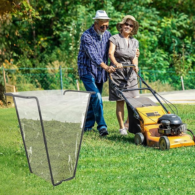 Outdoor Trash Bag Holder Metal Garden Trash Bag Holder for Yard Waste Stand Holds 30-45 Gallons Leaf Bag Holder with 4 Clips for Leaves Camping Lawn Party Weeding Yard Gardening（1pcs+4clips） - Image 7