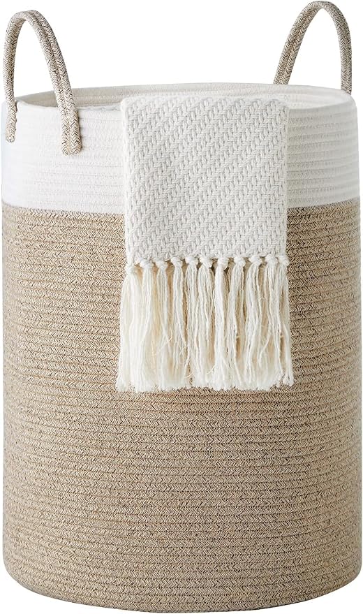 Cotton Rope Laundry Basket by YOUDENOVA, 72L Woven Collapsible Laundry Hamper, Clothes Hamper with Reinforced Handles in the Laundry Room, Bedroom, Bathroom, Brown - Image 9