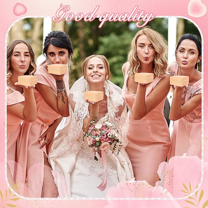 Taiyin Travel Jewelry Case, Bridesmaid Gifts Mini Jewelry Organizer, PU Leather Portable Earring Box for Women Girls - Image 5