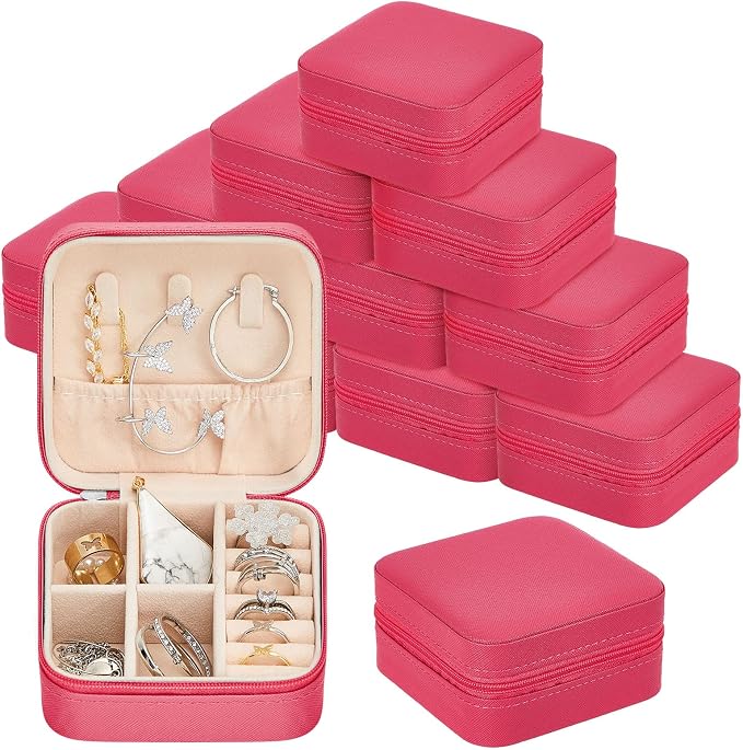 Taiyin Travel Jewelry Case, Bridesmaid Gifts Mini Jewelry Organizer, PU Leather Portable Earring Box for Women Girls by Taiyin