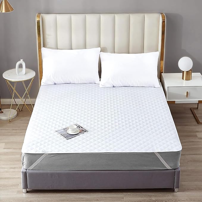 King Mattress Protector – Waterproof Mattress Pad for Incontinence – Soft, Breathable, Washable Cover with Strong Elastic Corner Straps – Fits Up to 16" Deep