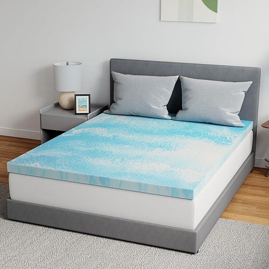 Novilla Memory Foam Mattress Topper California King - 2 Inch Cooling Gel Infused Memory Foam | Slow-Rebound Pressure Relief | CertiPUR Certified | Comfort for Sleeper Sofa, RV, Camper, Dorm Room