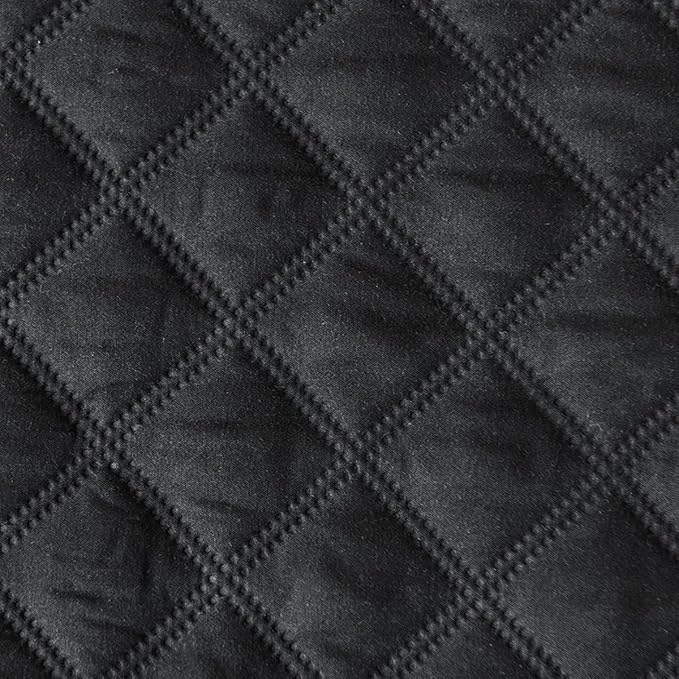 jejeloiu Black Quilted Mattress Pad, 100% Waterproof Breathable King Bedding Fitted Sheet Mattress Protector 14" Deep Pocket Cotton Snow Down Alternative Filling Mattress Cover (King,Black)