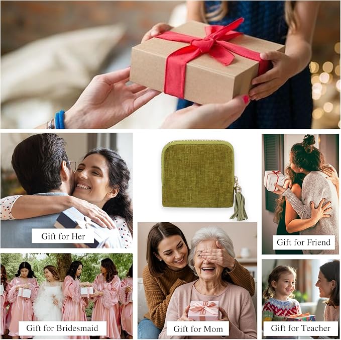 Stratalife Travel Jewelry Case Organizer for Women Wedding Gifts Portable Velvet Pouches for Travel Essentials Jewelry Crystal Bracelets Necklace Storage, Ring Holder Green Tassel - Image 6