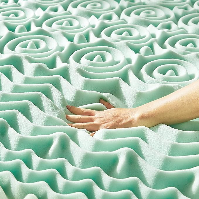 Mellow 1.5 Inch 5-Zone Memory Foam Mattress Topper, Calming Aloe Infusion, Dorm Essentials, Twin