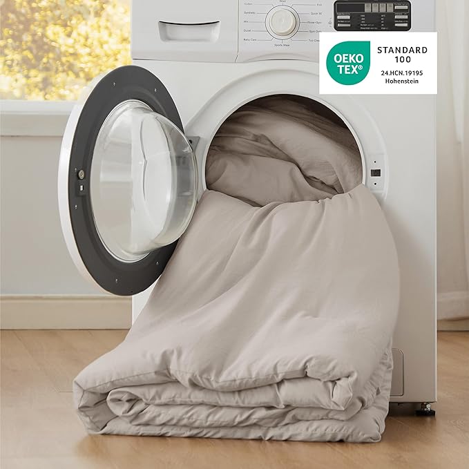 Bedsure King Comforter Set, Linen Soft Prewashed Bedding for All Seasons, 3 Pieces GentleSoft™ Bed Set, 1 Lightweight Comforter (104"x90") and 2 Pillowcases (20"x36")