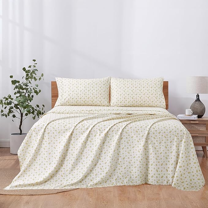 Modern Threads Silky Soft Microfiber and Wrinkle Free Sheets - Luxurious Microfiber Bed Sheets Includes Flat Sheet, Fitted Sheet with Deep Pockets, & Pillowcases Sweet Rose Gold, California King