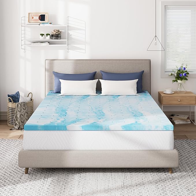 CH Charme House Mattress Topper 3 Inch King Size, Gel Infused Memory Foam Bed Topper for Back Pain Relief, Cooling Mattress Pad, CertiPUR-US Certified, 80×76"