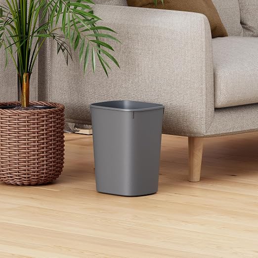 CEROELDA Small Bathroom Trash Can, 2.6 Gallon Slim Mini Garbage Can Small Trash Bin Plastic Waste Basket for Dorm Room, Bedroom, Office, Toilet (Grey) - Image 6