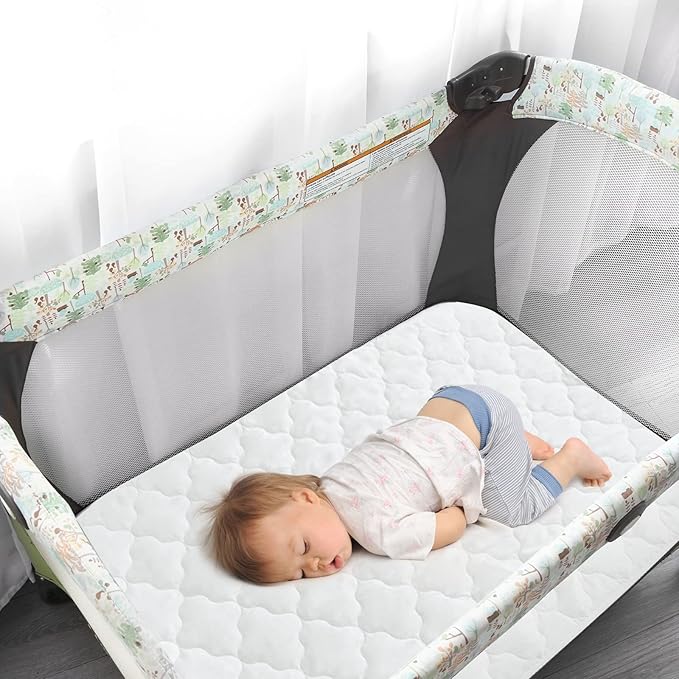 Pack and Play Mattress Protector Cover Waterproof, Pack and Play Mattress Pad Cover Quilted- 39" x 27" for Graco Playard | Mini & Portable Mattresses -Washable Ultra Soft Waterproof Sheets Fitted