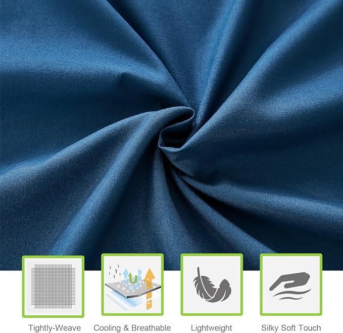 ILAVANDE Navy Queen Sheets Set 4 Piece, Hotel Luxury Super Soft 1800 Series Microfiber Navy Blue Bed Sheets Set-Wrinkle Free & Breathable-14 Deep Pocket Sheets for Queen Size Bed(Queen,Navy Blue)