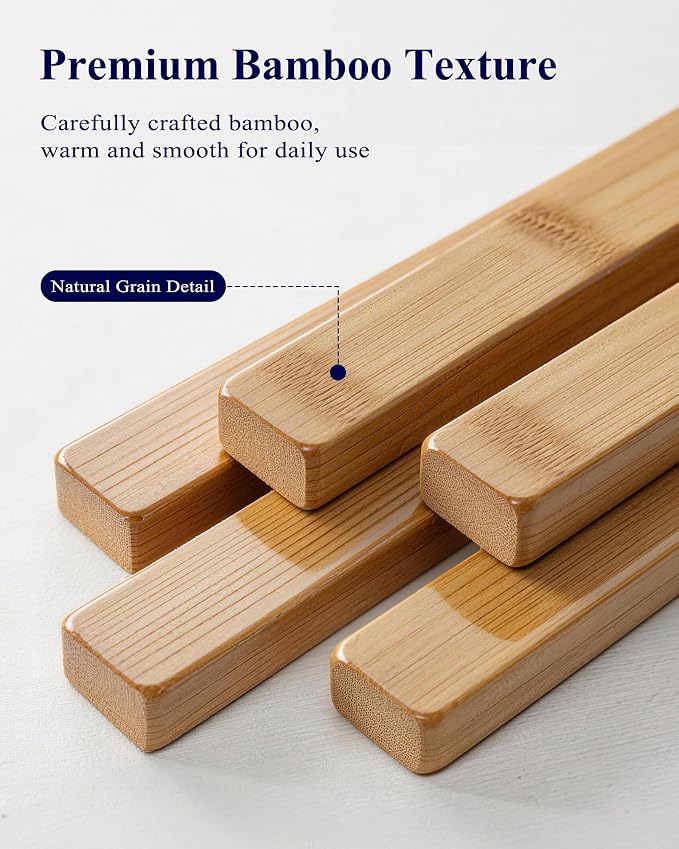 Kitsure Bamboo Wooden Shoe Rack for Closet - Stackable Shoe Organizer with Modular Structure, Space-Saving Shoe Shelf for Entryway, Living Room, Bedroom, 26.8" x 11" x 18.9", Natural - Image 5