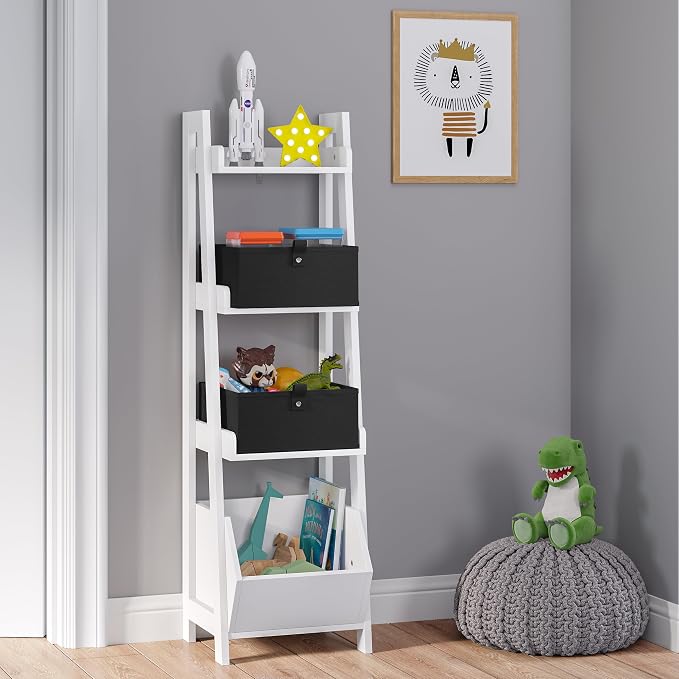 RiverRidge Kids 2pc 10.5in. W x 5in. H Folding Storage Bin Set - Black - Image 2