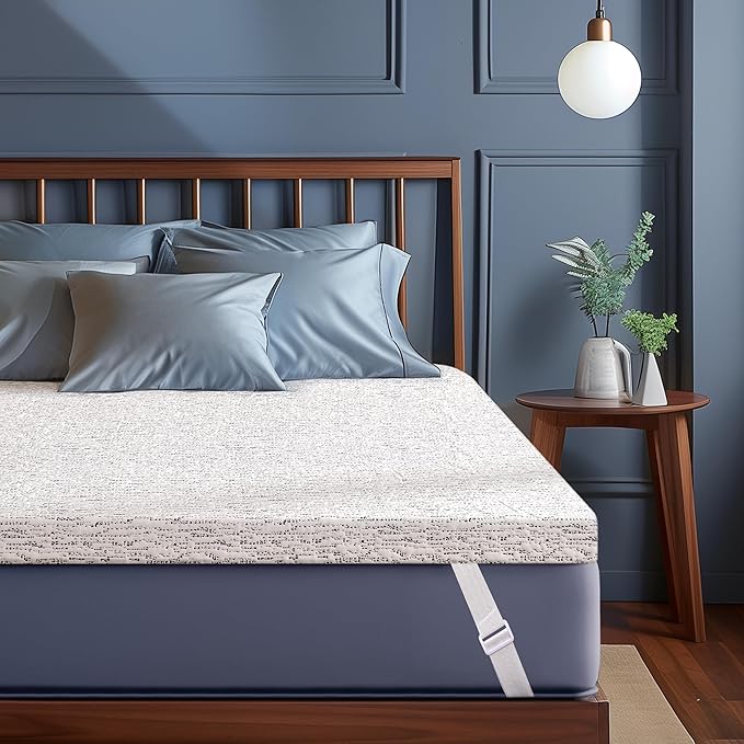SyMax 2 Inch Mattress Topper Cover Twin XL Size Mattress Topper Protector Cover (Only Cover) Breathable Removable Zipper Cover