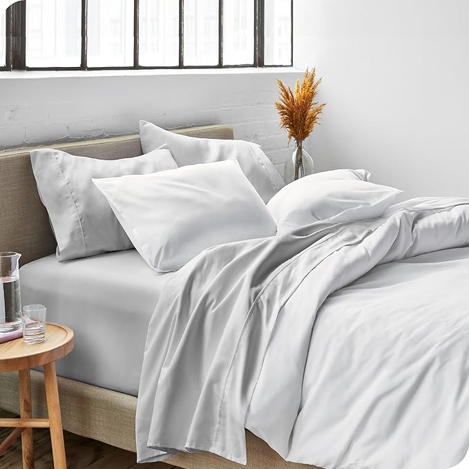 Bare Home Twin XL Sheet Set - 1800 Ultra-Soft Microfiber Twin Extra Long Bed Sheets - Double Brushed - Deep Pockets - Easy Fit - 3 Piece Set - Bedding Sheets & Pillowcases (Twin XL, Cloud Grey)