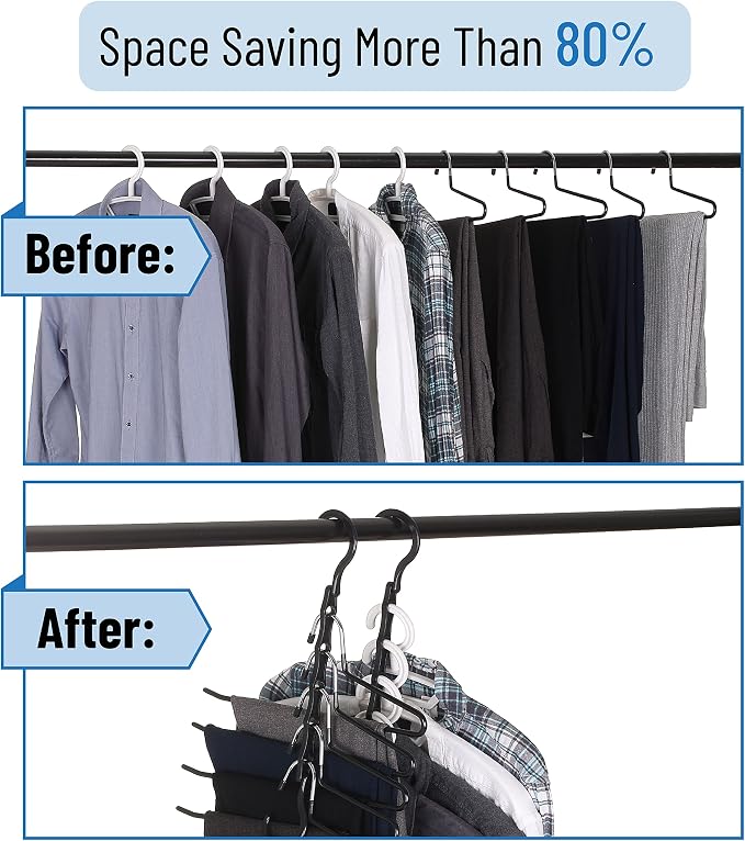 Mr. Pen- Space Saving Hangers, Black, 8 Pack, Clothes Organizers, Shirt Hangers, Magic Closet Space Savers - Image 7