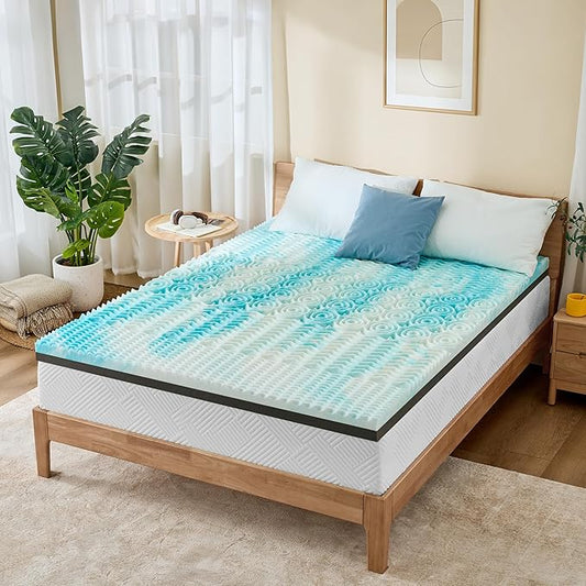Firm Mattress Topper Full XL Size 3 Inch, Pain Relieving Foam Bed Topper for Extra Support, 5-Zone Memory Foam&High-Density Foam Mattress Pad, CertiPUR-US Certified