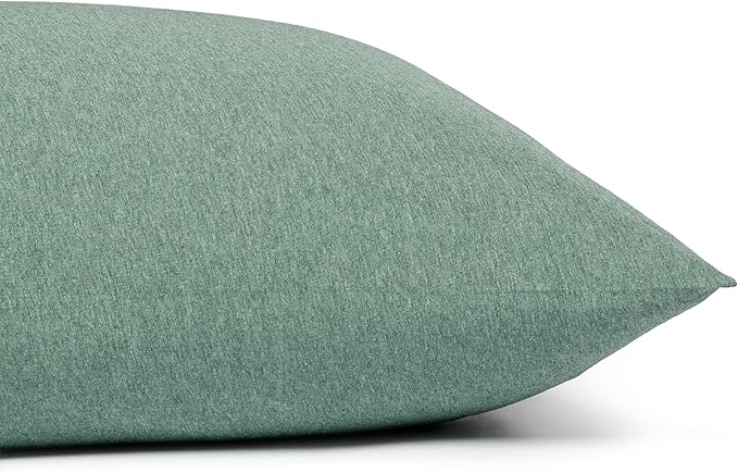 Amazon Basics 100% Cotton Jersey Bed Sheet Set, Twin, Olive (Melange), Solid
