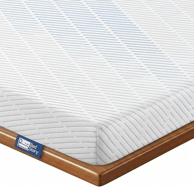 BedStory 3 Inch Firm Mattress Topper Cal King Size, Pain-Relief Memory Foam Bed Topper, Cooling Gel High-Density Mattress Pad, Skin-Friendly Washable Cover