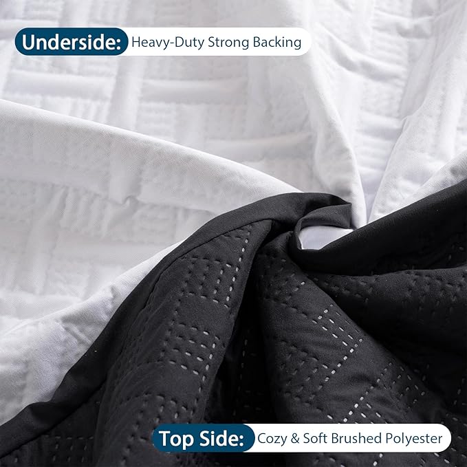 California King Mattress Protector Waterproof - Ultrasonic Noiseless Mattress Pad with Reinforced TPU Backing, Breathable Bed Cover Fit 6"-18" Deep Pocket for Potty Training, Pets, Black