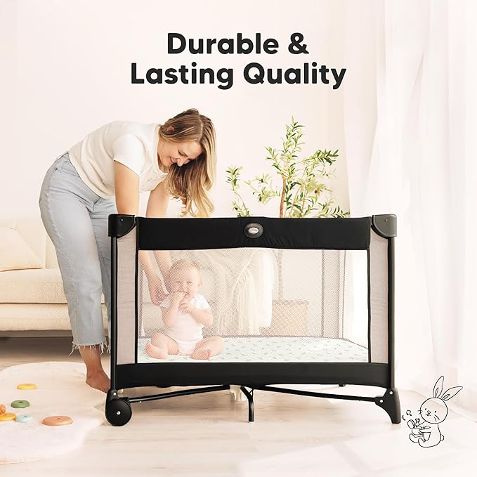 Pack and Play Sheets Fitted - 2-Pack Mini Crib Sheets for Pack N Play Mattress 38x26, Soft & Cozy, Neutral Toddler Playard Bedding, Snug Fitted Mini Baby Crib Mattress Cover Boy, Girl (Herb)