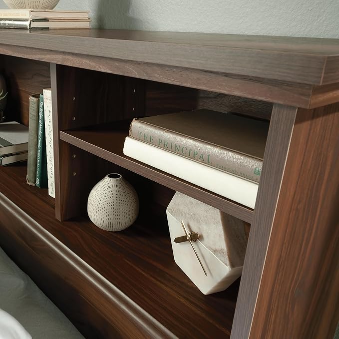 Sauder River Ranch Full/Queen Bookcase Headboard, in Grand Walnut Finish