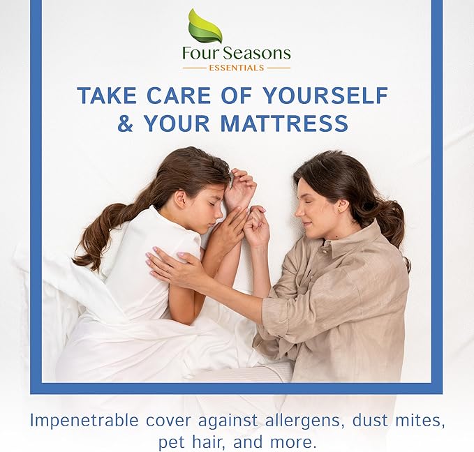 King Zippered Mattress Protector (8"-11" Depth) Waterproof Encasement Premium Quality Hypoallergenic Bed Cover Protects from Dust White