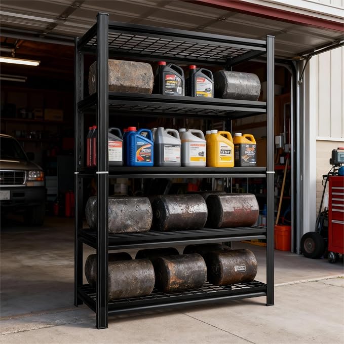 48''W Wire Garage Metal Shelving, 3020 Lbs Heavy-Duty Garage Storage Shelves, 5-Tier Adjustable Reinforced Shelves for Laundry Rooms, Basements, Kitchens&Outdoor (48''W*24''D*72''H) - Image 4