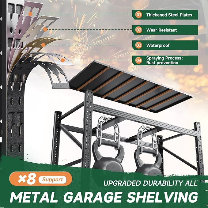 Letaya 3000LBS Storage Shelves Heavy Duty,70" H Garage Shelving Units, 4 Tier Adjustable Utility Rack Shelf,Large Metal Industrial Shelves,for Shop,Warehouse,Basement,Black (48" W x 24" D x 70" H) - Image 6