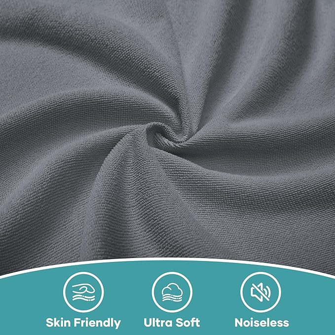 OhGeni 100% Waterproof Mattress Protector, Queen Grey Size, Fitted Sheet with Deep Pockets, 6''-18'', Premium Noiseless Breathable Soft Material, Mattresses Cover for Bed