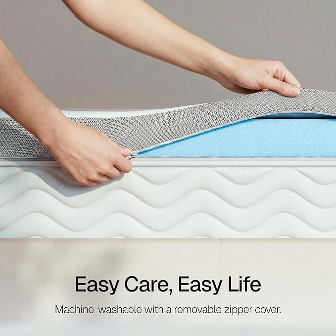 3 Inch Cooling Mattress Topper Full, Ice Silk Cover with Gel-Infused 40D Memory Foam Mattress Topper, Removable Soft Cover, Pressure Relief & Non-Slip, CertiPUR-US Certified