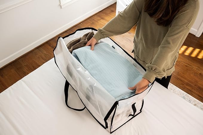 ClearSpace Oversized Moving Bags or Storage Bag – Large Moving Boxes with Backpack Straps, Zippers & Handles – Heavy-Duty Packing Bags for Moving, College Dorm, Christmas Decorations, 10 Pack