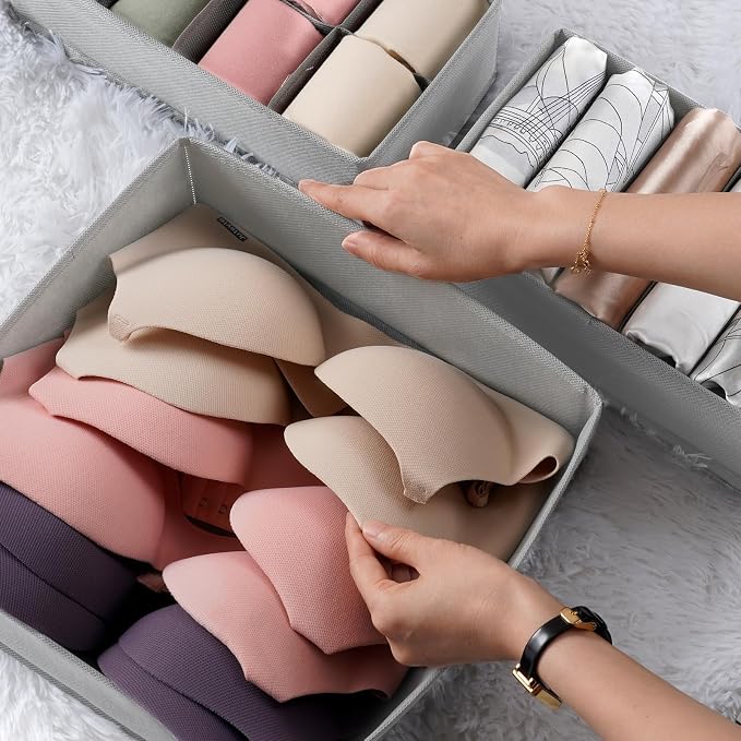 Criusia Drawer Organizer Clothes, 8 Pack Dresser Organizer for Underwear, Sock, Baby Clothes- Foldable Closet Organization and Storage Dividers Bins for Nursery, Bedroom (Grey) - Image 8