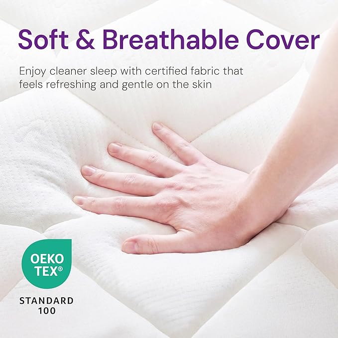 GAESTE Twin Mattress in a Box, 8 Inch Hybrid Innerspring Mattress with Gel Comfort Memory Foam and Spring, Medium Firm, Pressure Relief, CertiPUR-US Certified (Twin, 8 in)