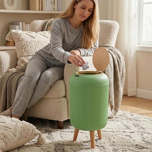 Pukomc Smart Sensor Wastebasket, Convenient and Hygienic Easy to Use, Technology Sensor Waterproof Wastebasket Plastic Trash can for Kitchen, Bathroom, Bedroom, Living Room, Office and Outdoor Green - Image 8