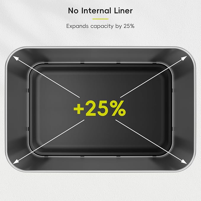 EKO Phantom-T 13.2 Gallon/ 50L Automatic Sensor Kitchen Trash Can, Slim Stainless Steel Touchless Garbage Bin with Soft-Close Dual Wing Lid for Home & Office, Matte Black - Image 7