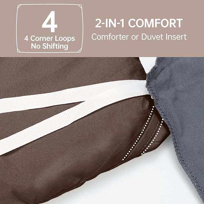 MUXHOMO Full Comforter Sets, All Season Ultra Soft Down Alternative Bedding - 3 Piece Lightweight Bed Set Includes 1 Comforter (82"x86") and 2 Pillow Shams (20"x26"), Dark Brown