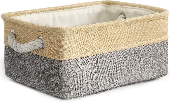 TheWarmHome Small Storage Bins Basket - Small Storage Baskets for Organizing Shelves, Fabric Storage Cubes Organizer for Changing Table Clothes Shoes Sock Towel Dog Toy,Decorative Basket Gift - Image 8