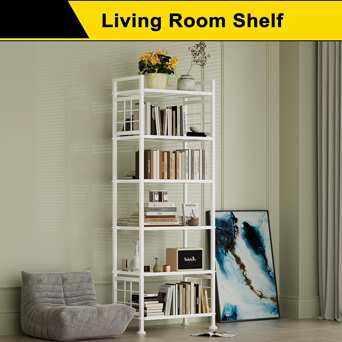 GIOTORENT 6-Wire Garage Shelving Storage Shelves, Metal Shelving Unit Pantry Rack, Kitchen Storage Adjustable Shelf 900Lbs Capacity for Laundry Kitchen Bathroom Organizer(White) - Image 4
