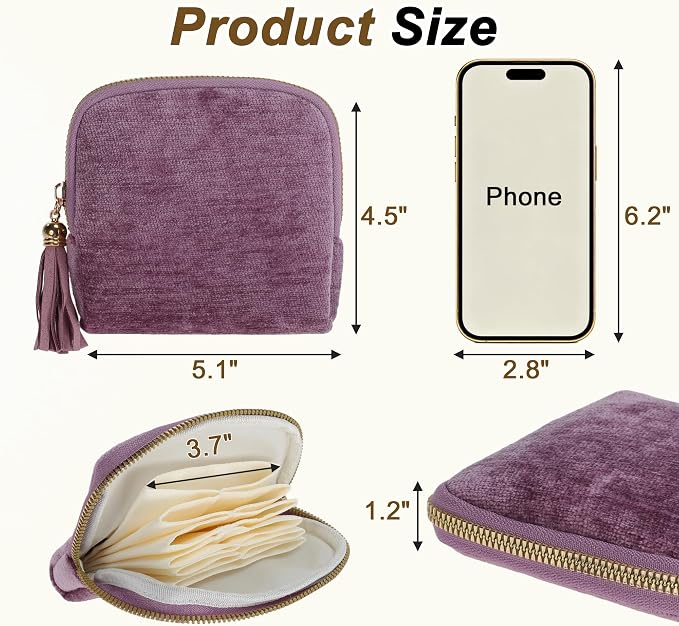 VOCOSTE Travel Jewelry Case, Portable Jewelry Organizer with 6 Independent Layers, Small Pouch Bag for Necklace Bracelet Rings Earring Storage, Light Purple - Image 4