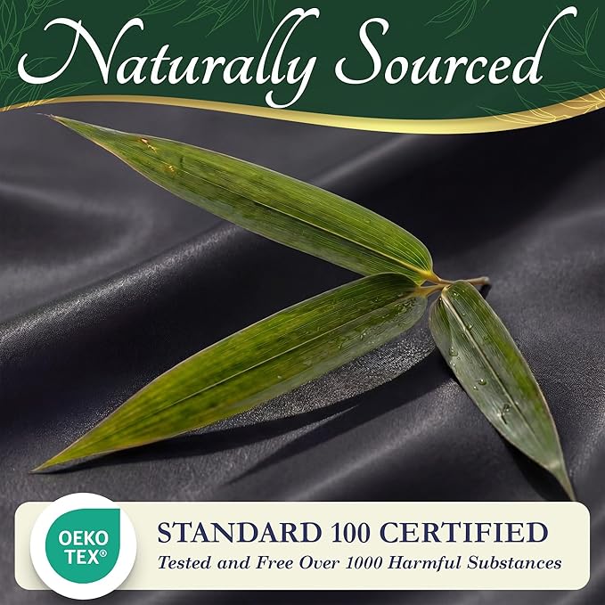 DECOLURE 100% Viscose Derived from Bamboo Sheets Full Size - Luxury 6 Pc Naturally Cooling Sheets, Ultra Soft Bed Set - Deep 17" Pockets, Durable Double Stitching, Oeko Tex Standard (Charcoal)