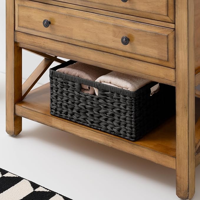 GRANNY SAYS Storage Basket for Organizing, Wicker Storage Basket for Shelf, Large Wicker Baskets for Organization, Decorative Baskets for Living Room and Entryway, 1-Pack - Image 7