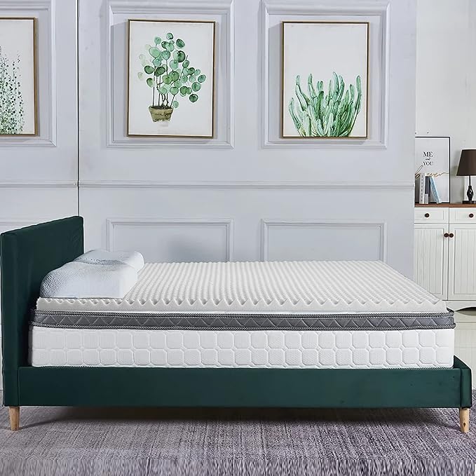 Zayton, 2-Inch Convoluted High Density Foam Mattress Topper, CertiPUR-US Certified for Superior Comfort and Support, Twin, Green